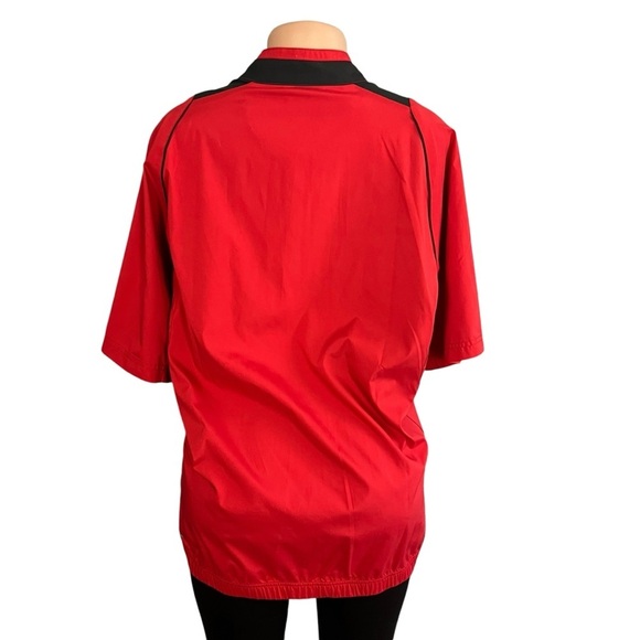 Adidas Wind Shirt Medium Red Golf Climaproof Breaker 1/4 Zip Short Sleeve - Picture 5 of 9
